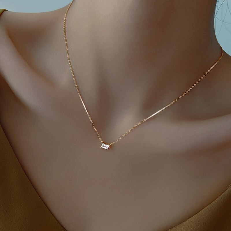 925 Sterling Silver Zircon Pendant Necklace