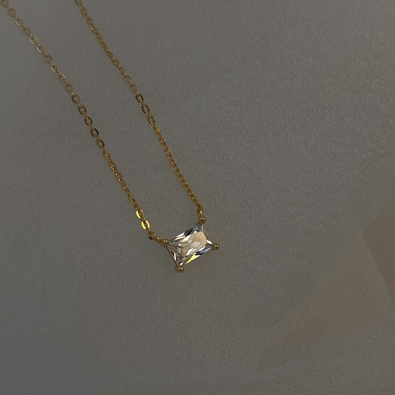 925 Sterling Silver Zircon Pendant Necklace