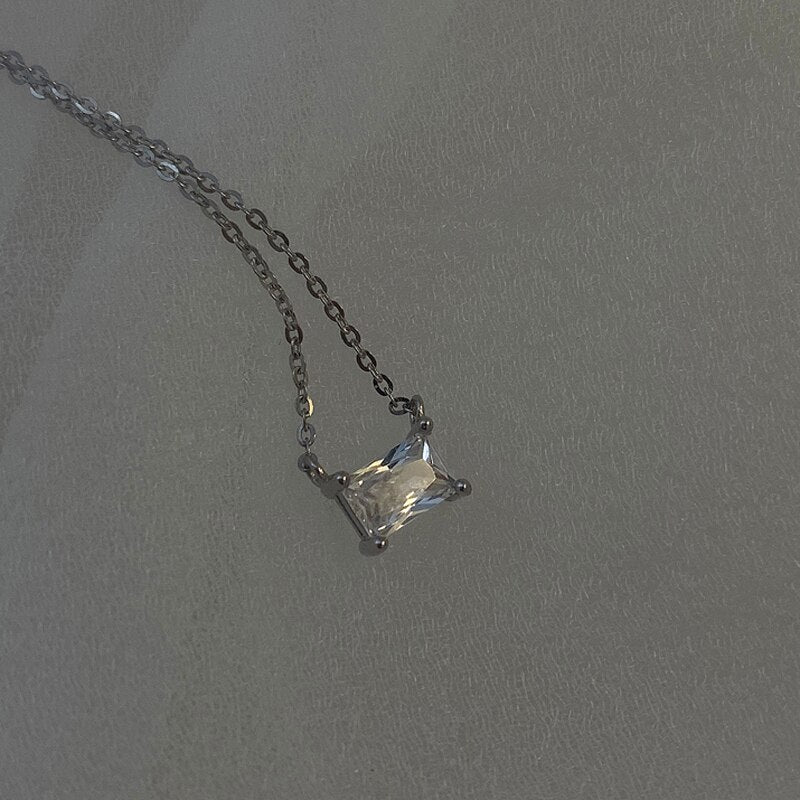 925 Sterling Silver Zircon Pendant Necklace