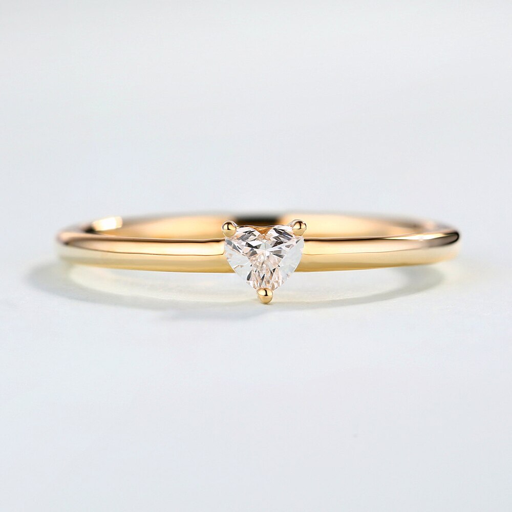 Heart Shape Zircon Minimalist Ring