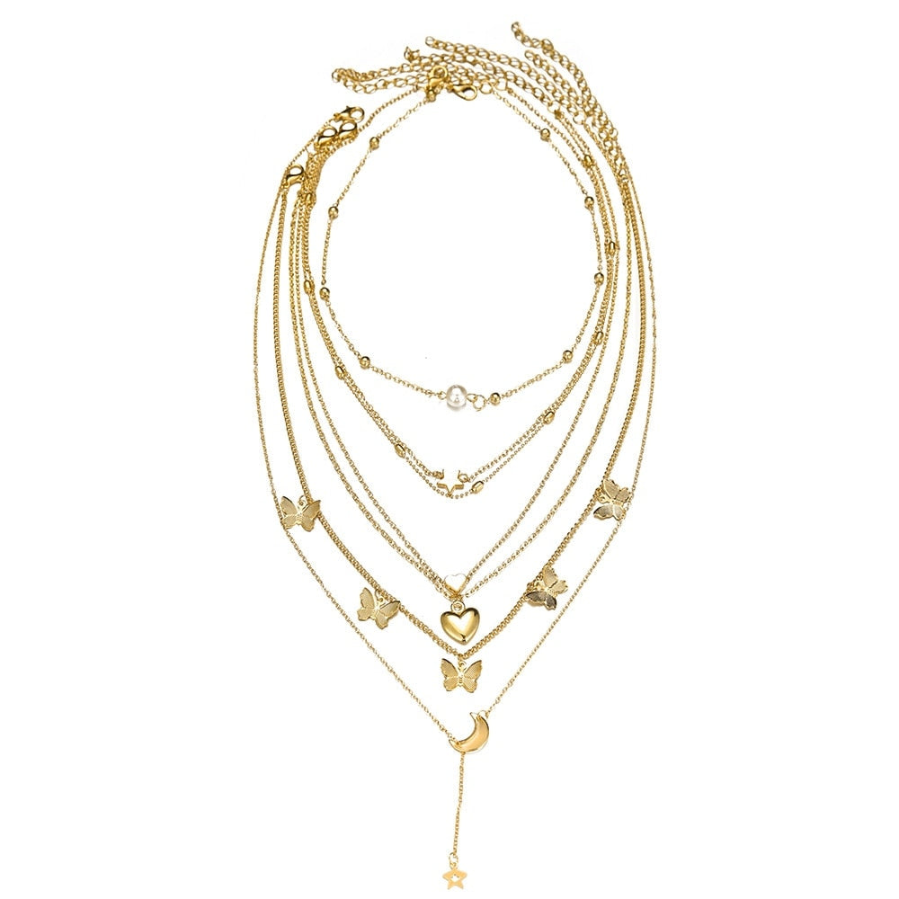 6 Pcs Simple Dainty Necklace Set
