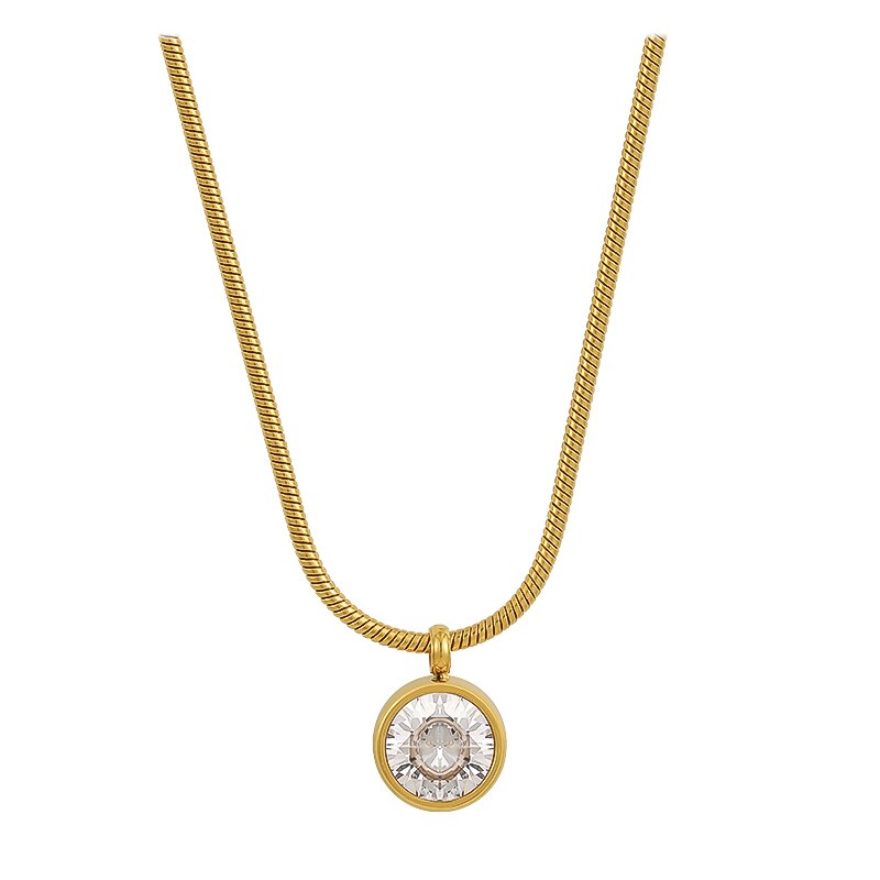 Simple Zircon Pendant Necklace