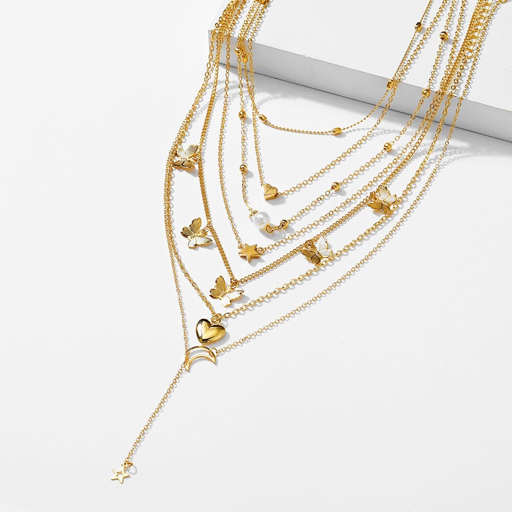 6 Pcs Simple Dainty Necklace Set