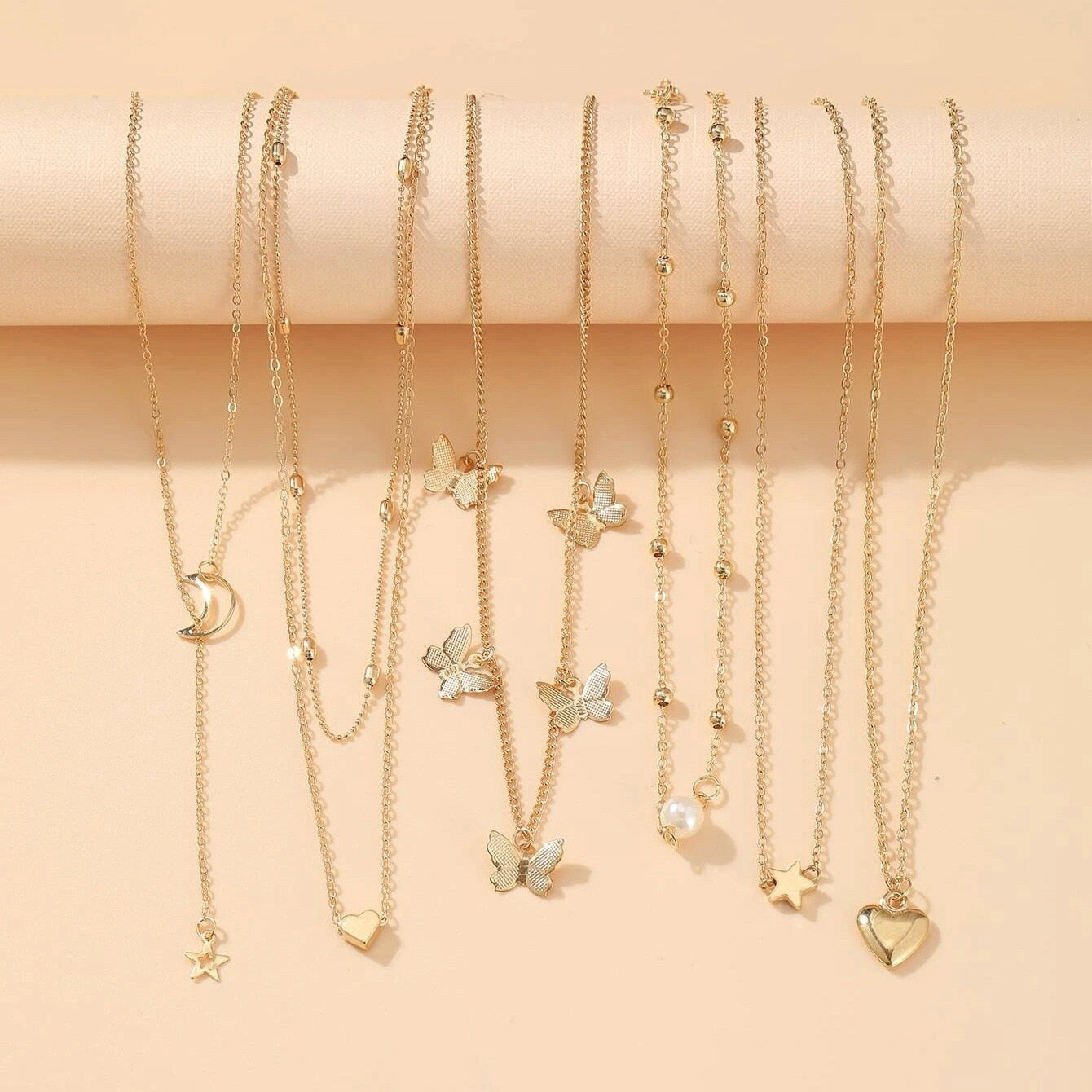 6 Pcs Simple Dainty Necklace Set