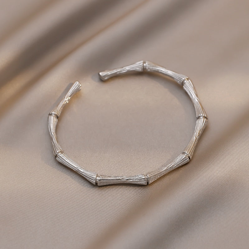 Bamboo Bone Shape Adjustable Cuff Bracelet