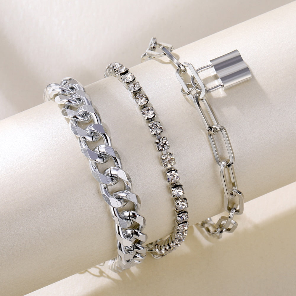 Chunky Metal Bracelet Set