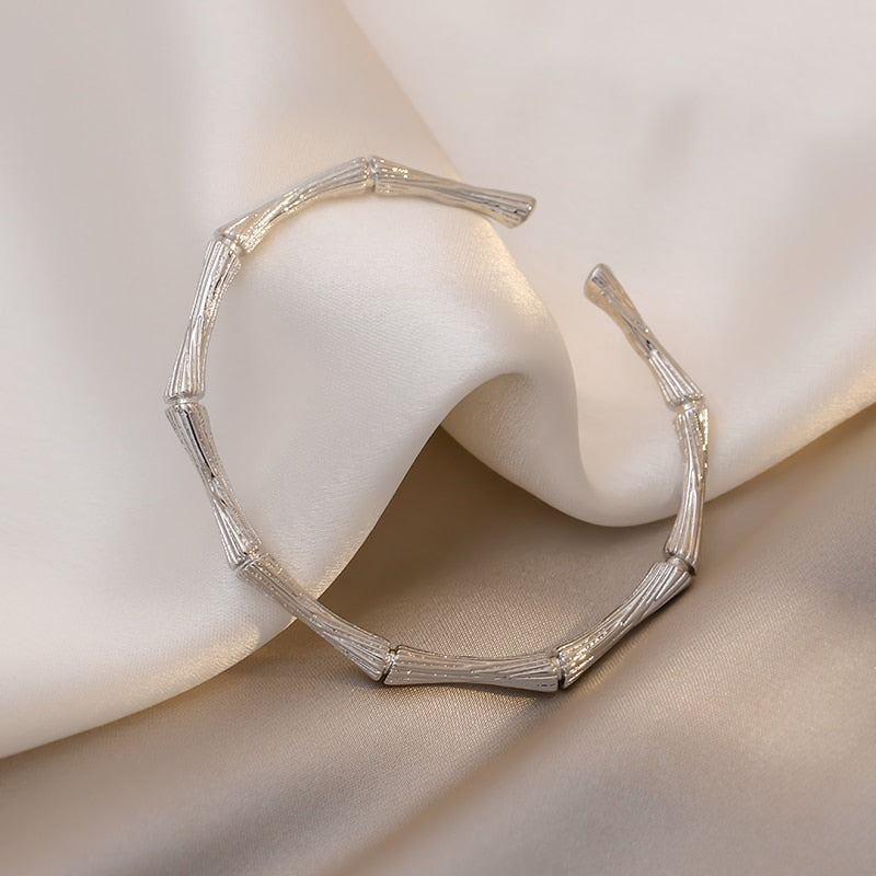 Bamboo Bone Shape Adjustable Cuff Bracelet