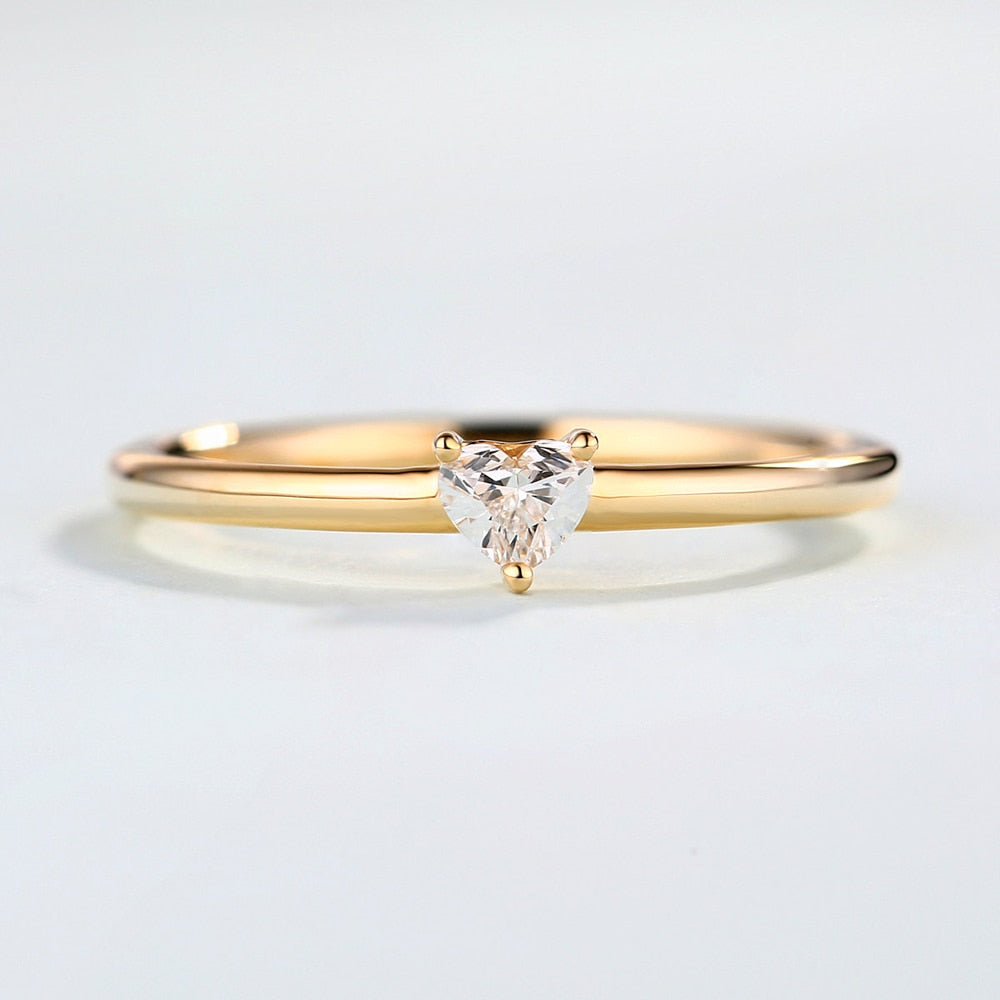 Heart Shape Zircon Minimalist Ring